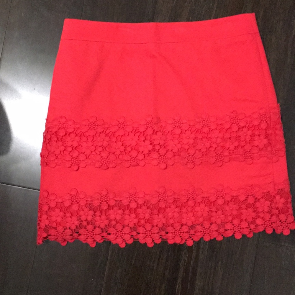 Red jcrew skirt XS